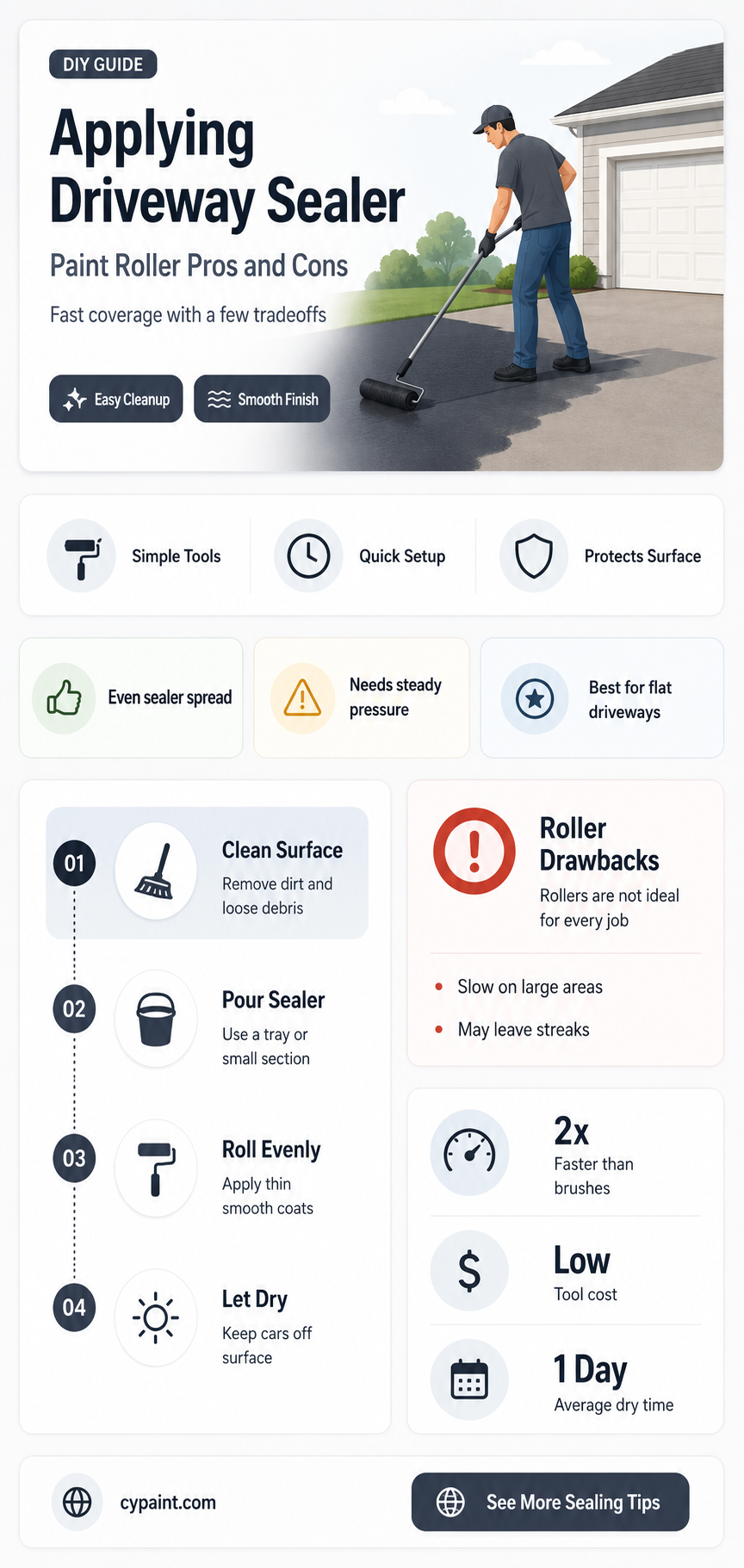 can you apply driveway sealer with a paint roller