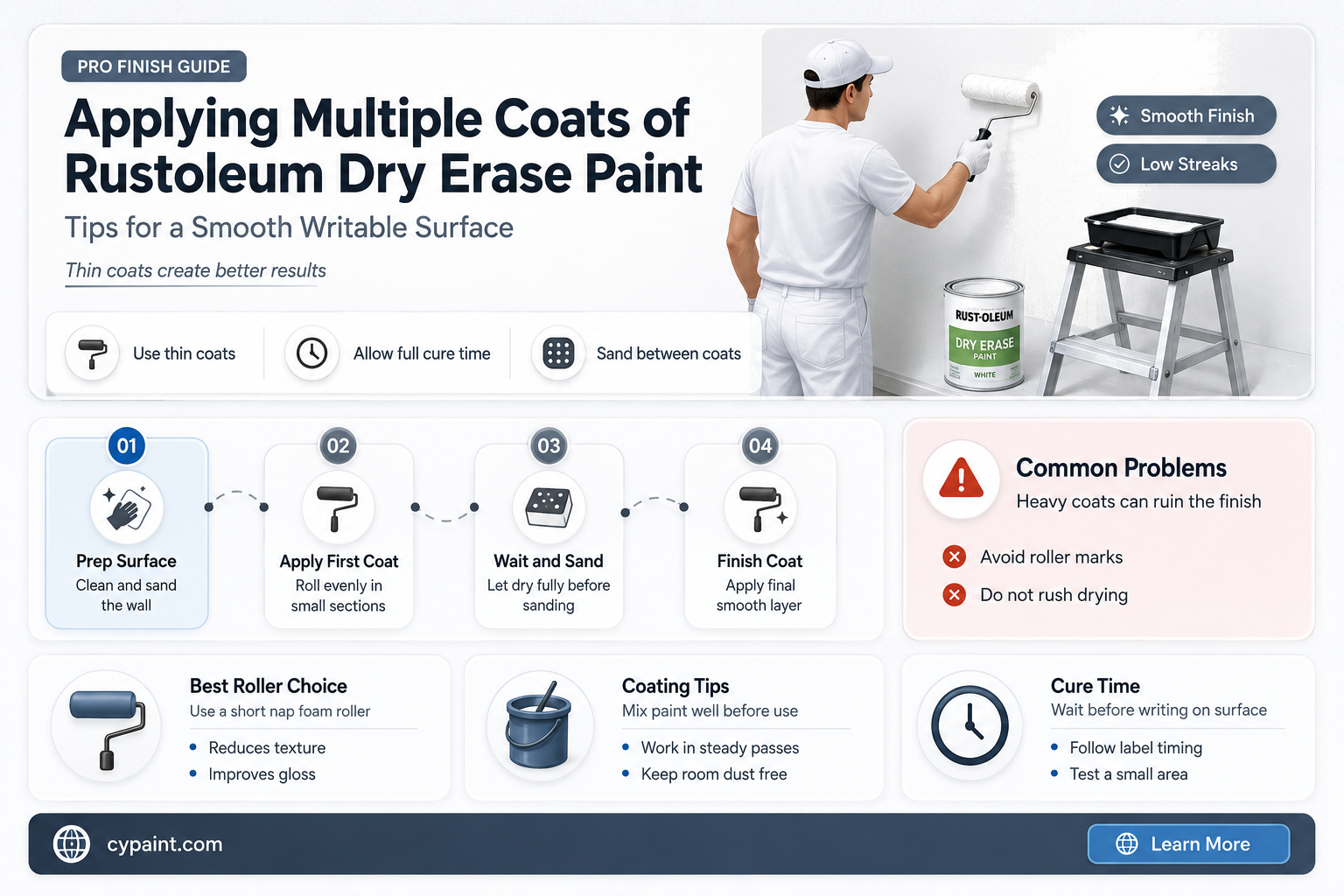 can you apply multiple coats of rustoleum dry erase paint