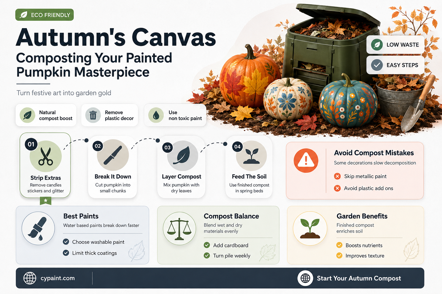 can you compost a pumpkin youve painted on