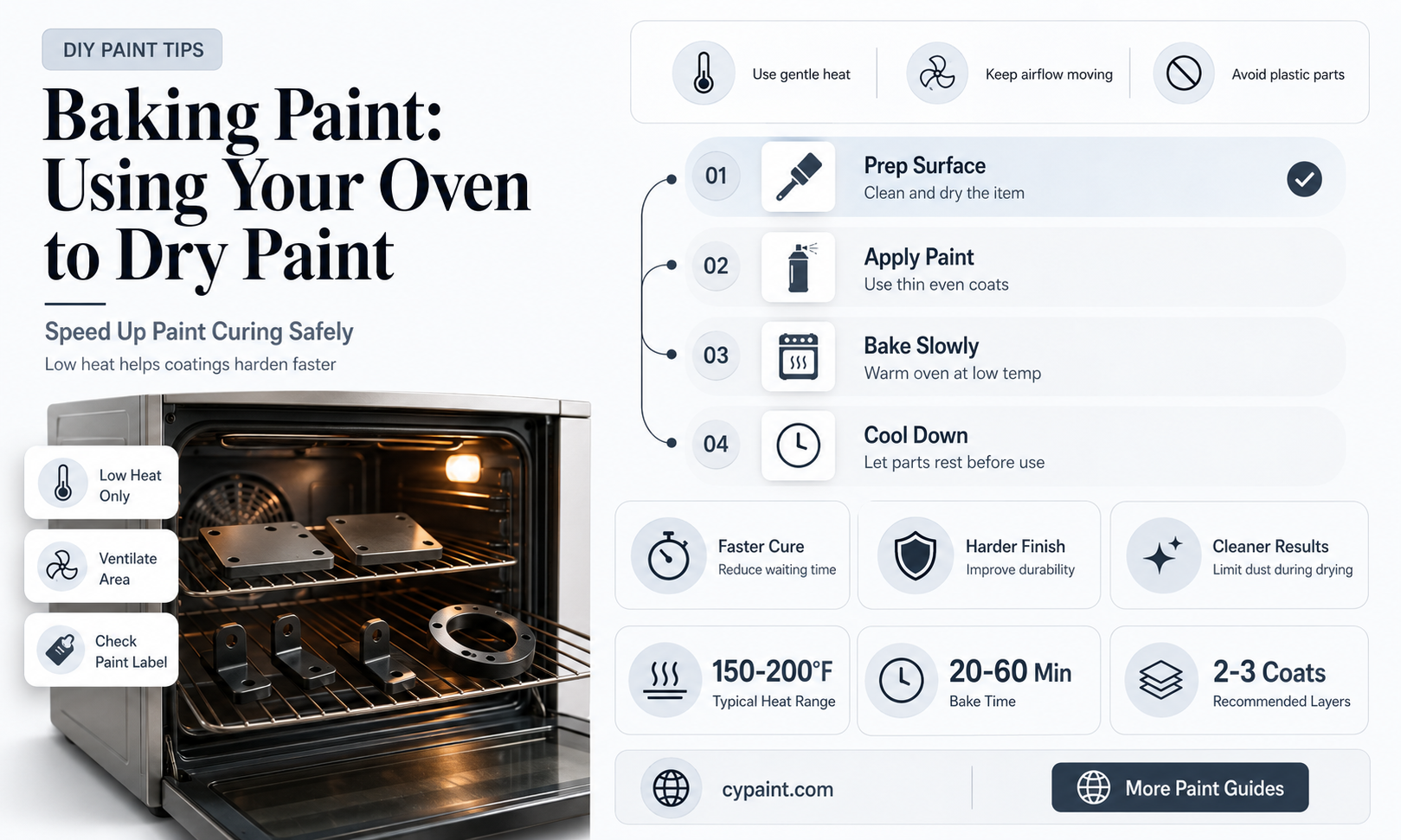 can you bake paint on something in an oven