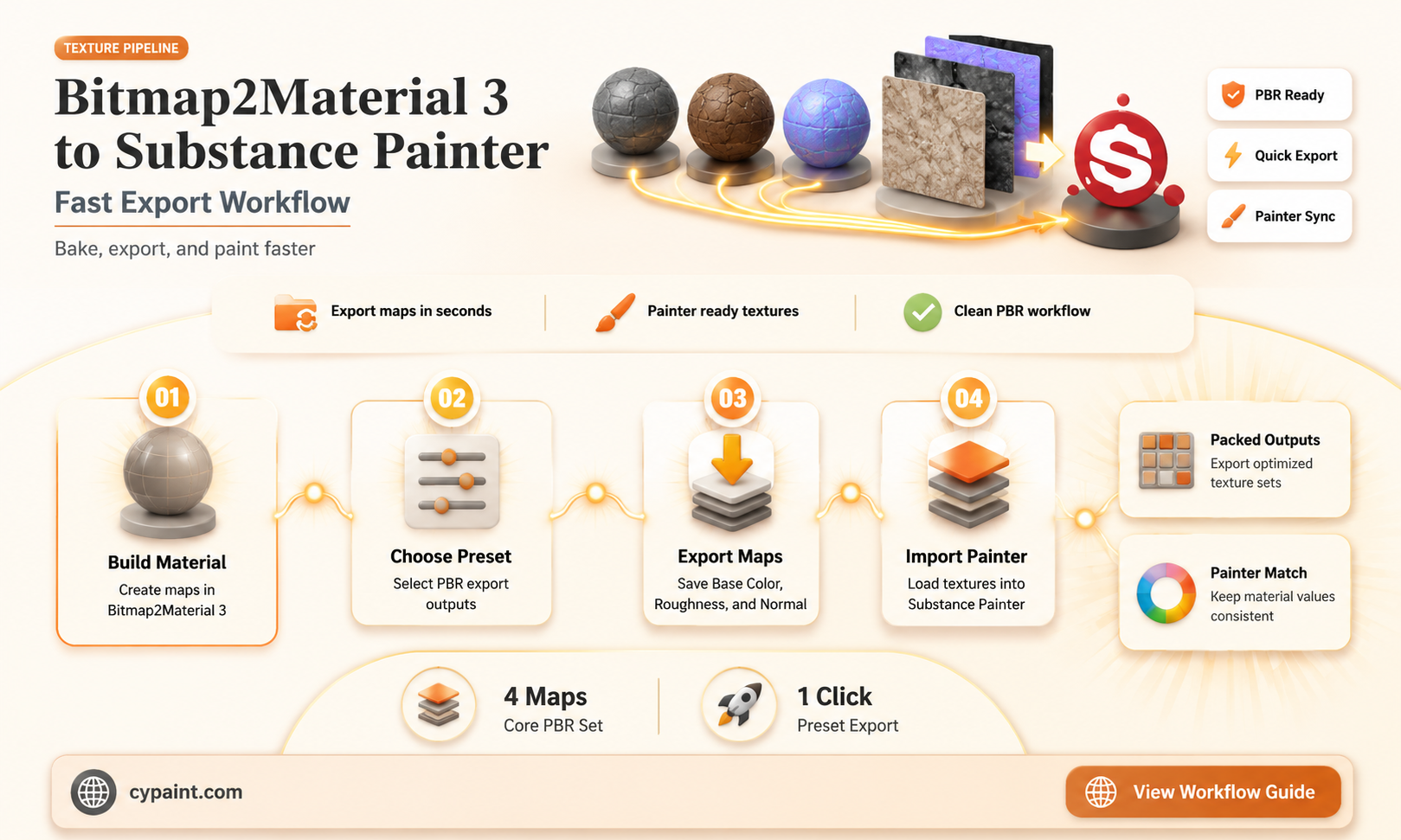 can you export from bitmap2material 3 to substance painter