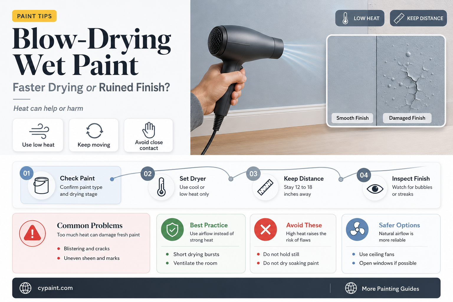 can you dry paint faster with a blow dryer