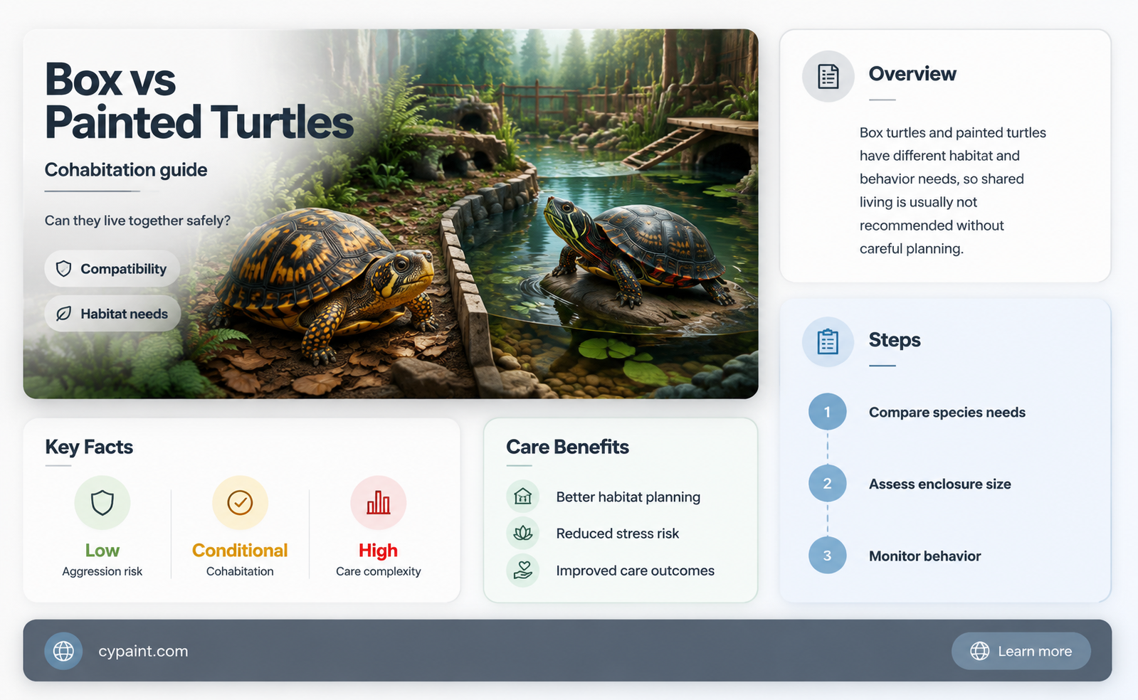 can you have box turtles and painted turtles