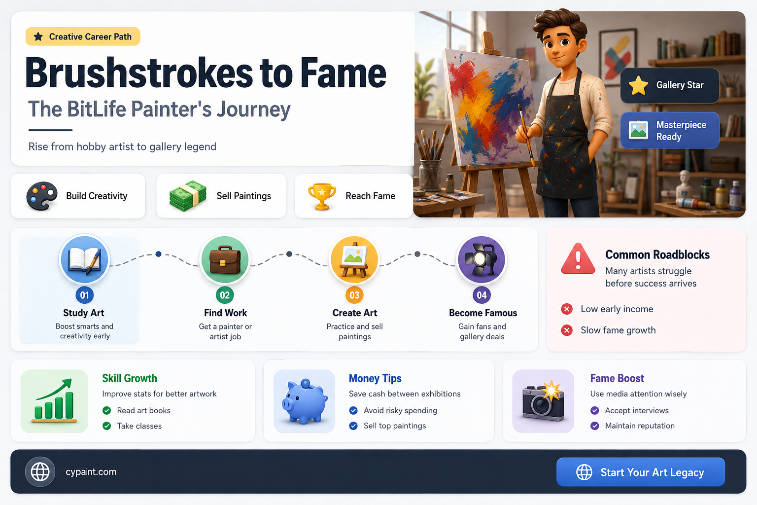can you be a famous painter in bitlife