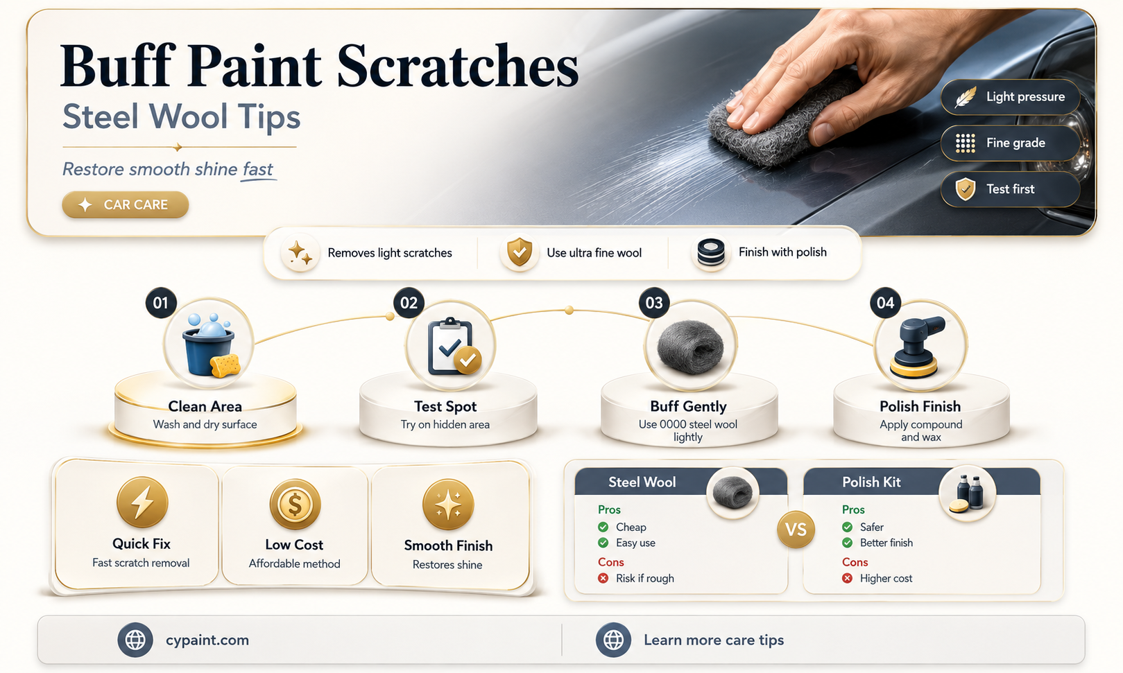can you buff out scratches in paint with steel wool