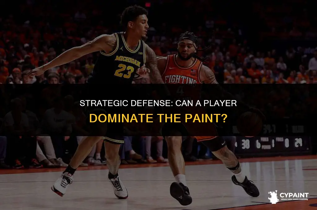 can a defensive player stay in the paint