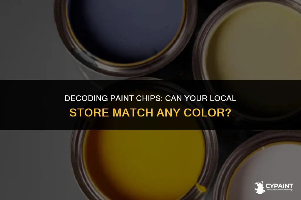 can a paint store match a paint chip