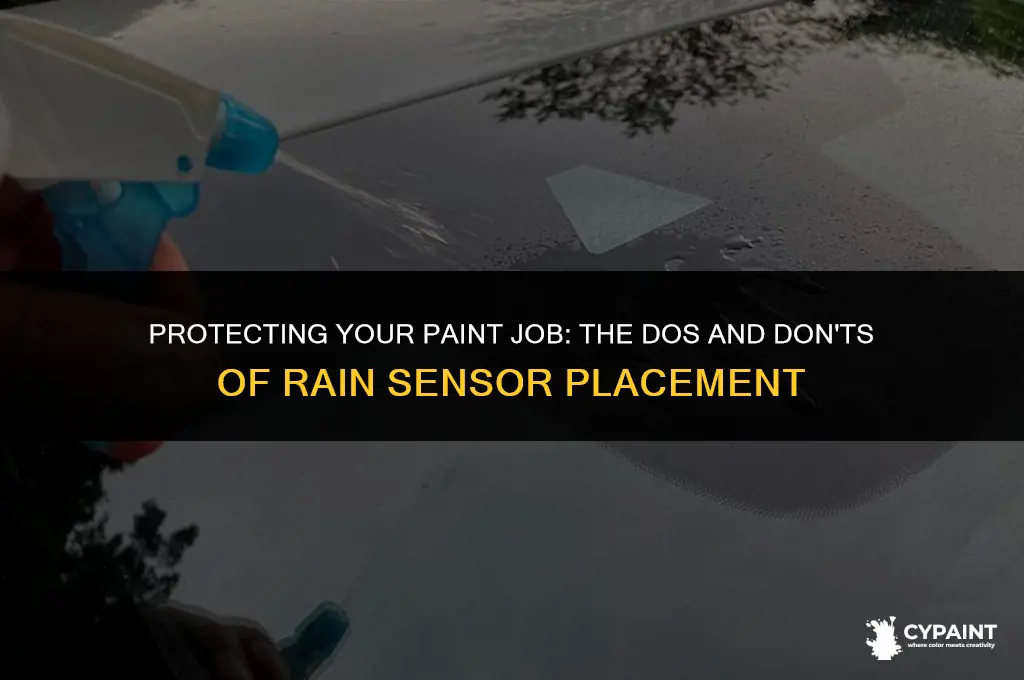 can a rain sensor be placed over paint