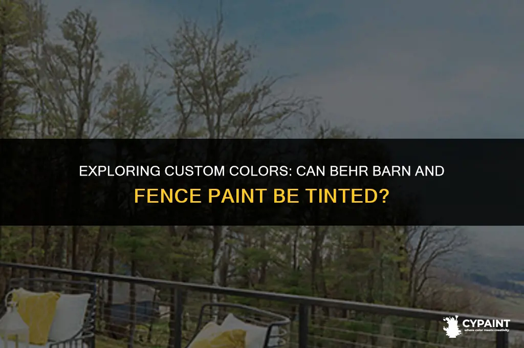 can behr barn and fence paint be tinted