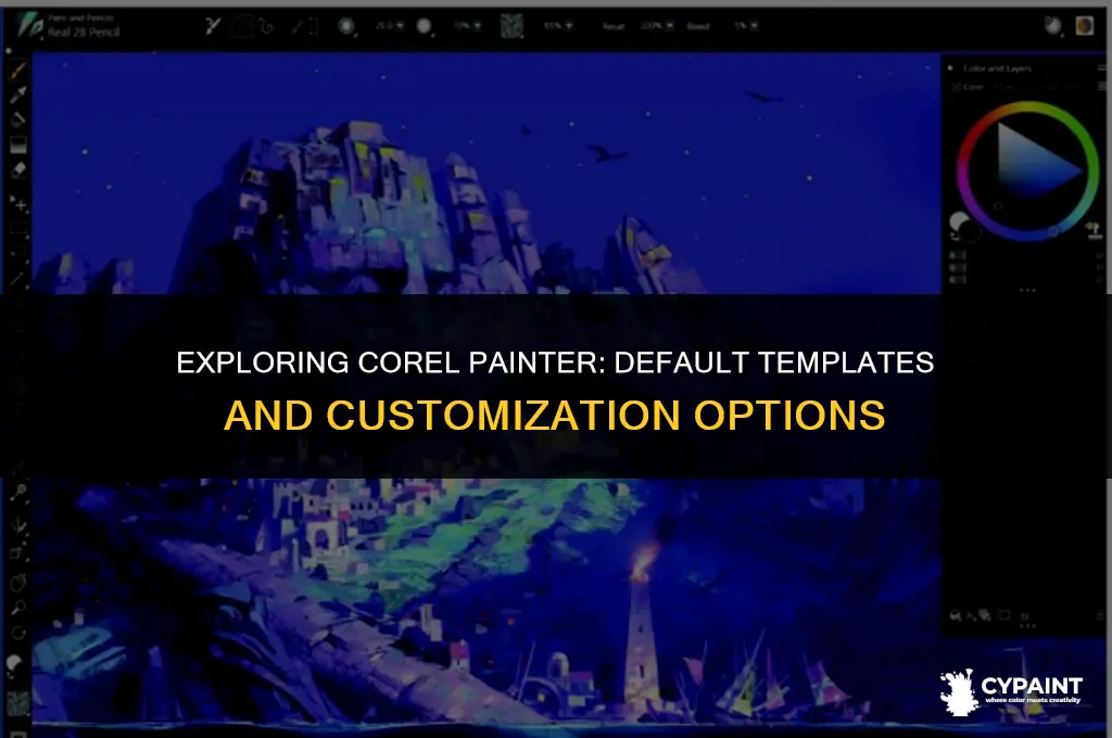 can corel painter open to a default template