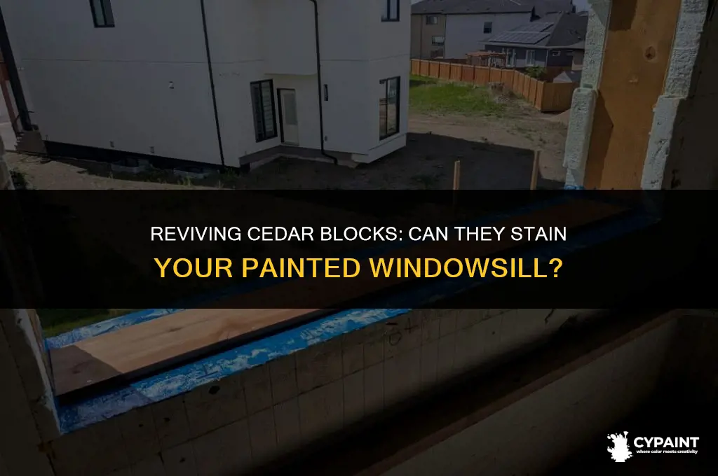 can dried out cedar blocks stain painted windowsill