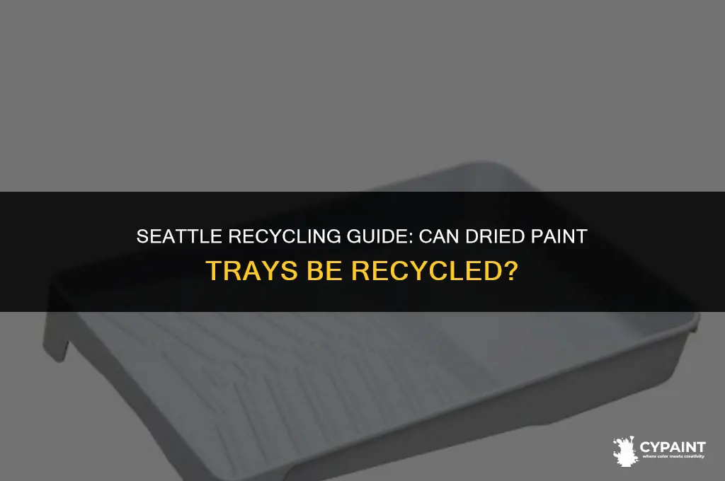 can dried paint tray go into recycle seattle