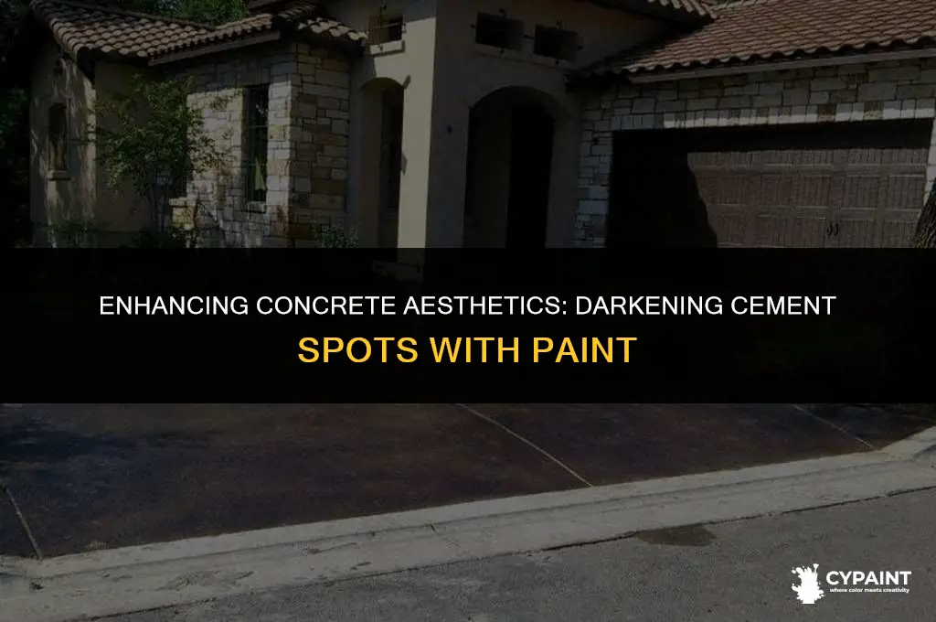 can i add paint to darken cement spot