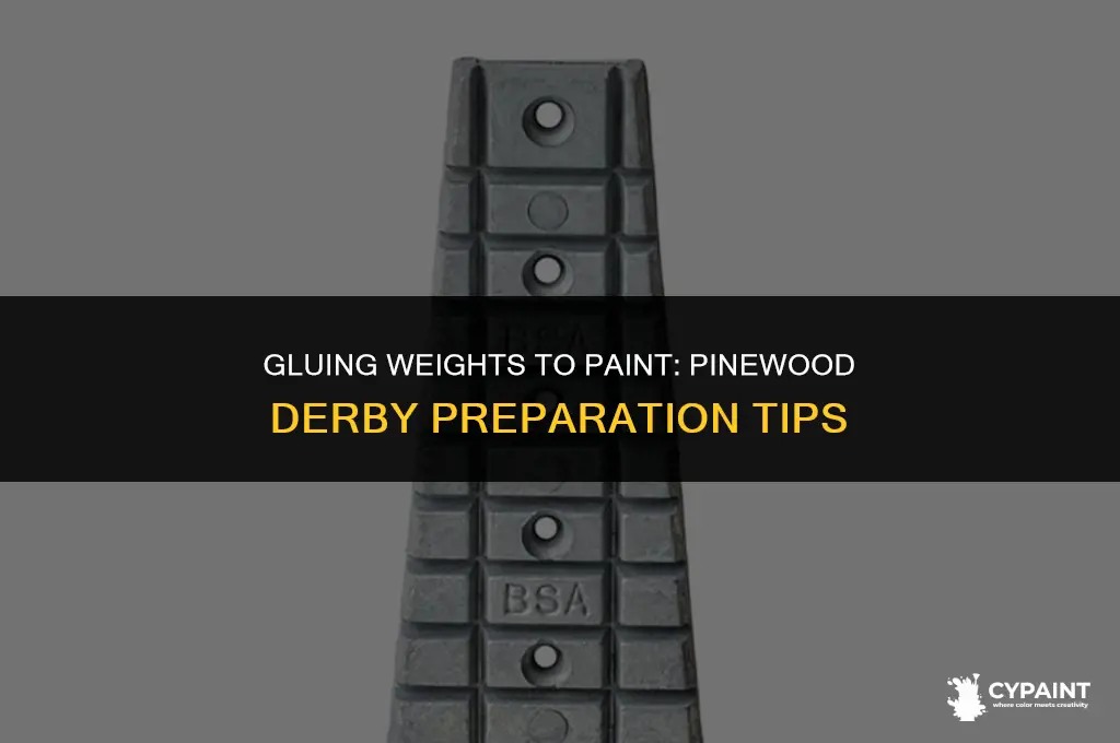 can i glue weights to paint pinewood derby