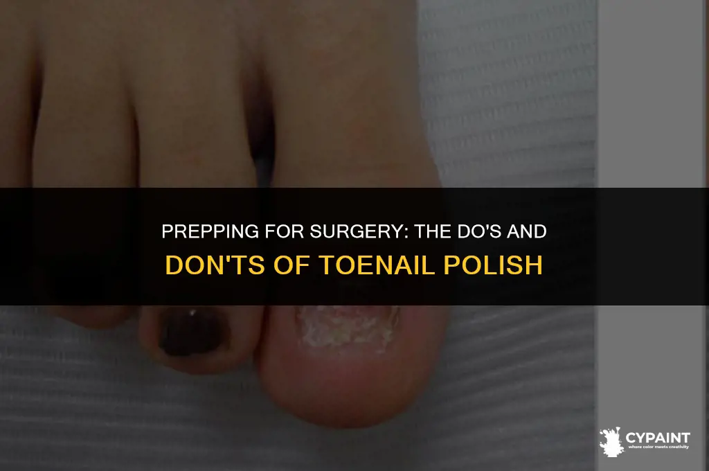 can i have my toenails painted for surgery