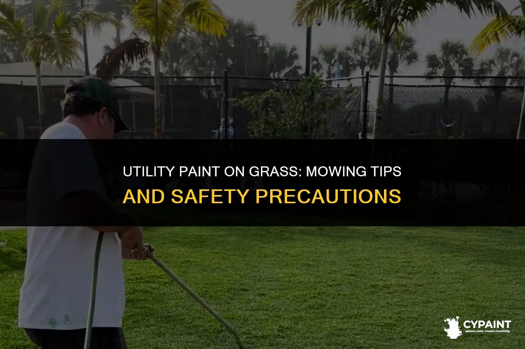 can i mow over utility paint on grass