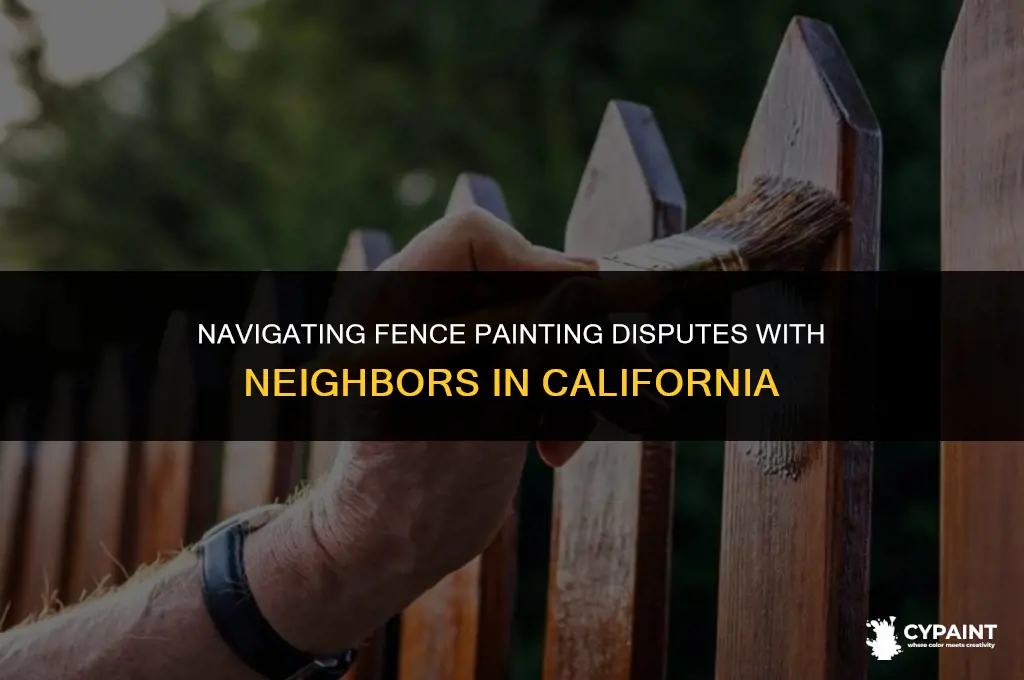 can i paint adjoining fence neighbor paid california