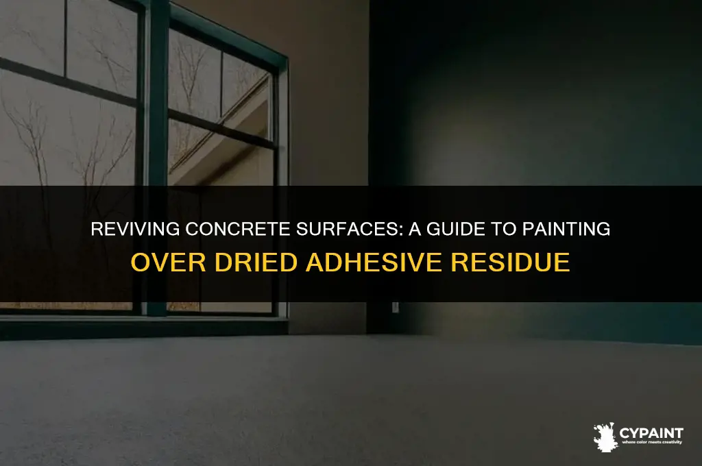 can i paint concrete with dried adhesive residue