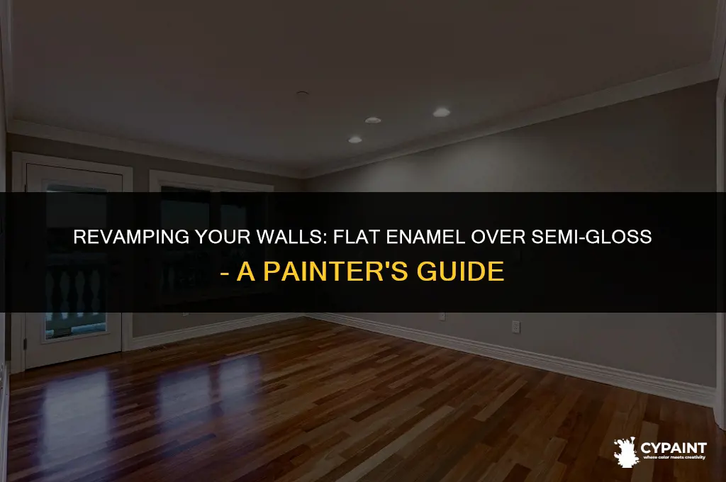 can i paint flat enamel over semi gloss
