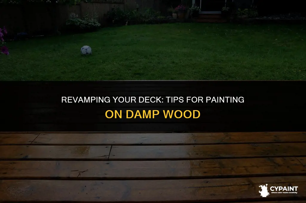 can i paint my deck while still damp