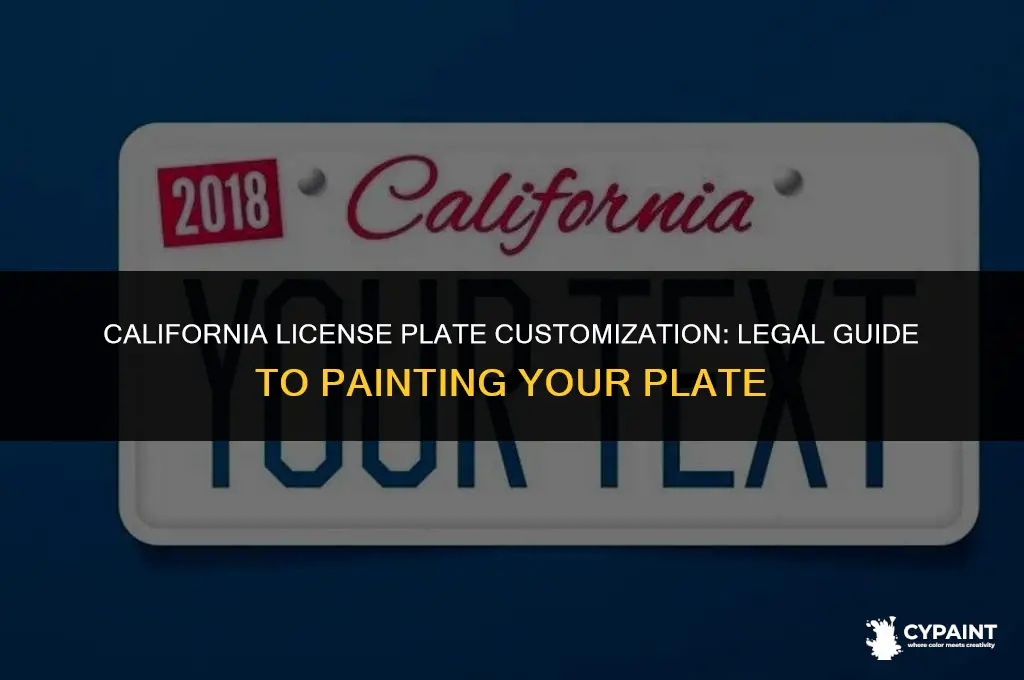 can i paint my license plate in california