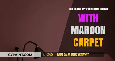 Dark Brown Walls with Maroon Carpet: A Bold Room Makeover Idea