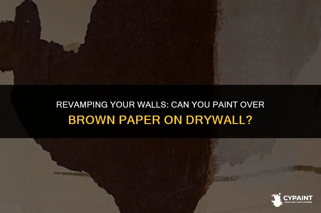 can i paint over brown paper on drywall