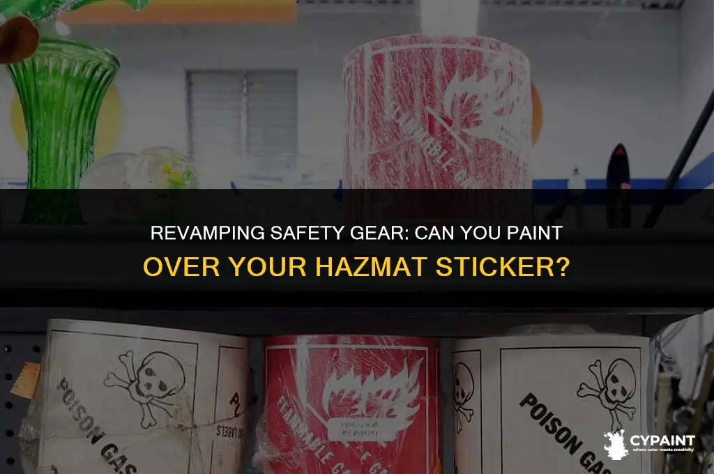 can i paint over my hazmat sticker dot
