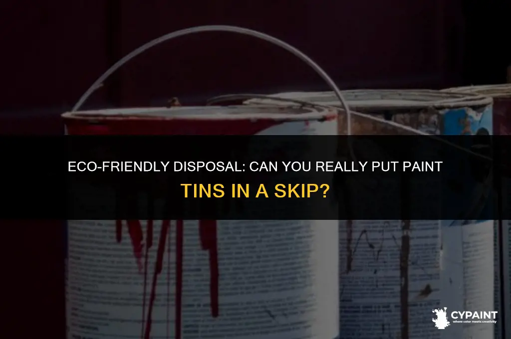 can i put paint tins in a skip