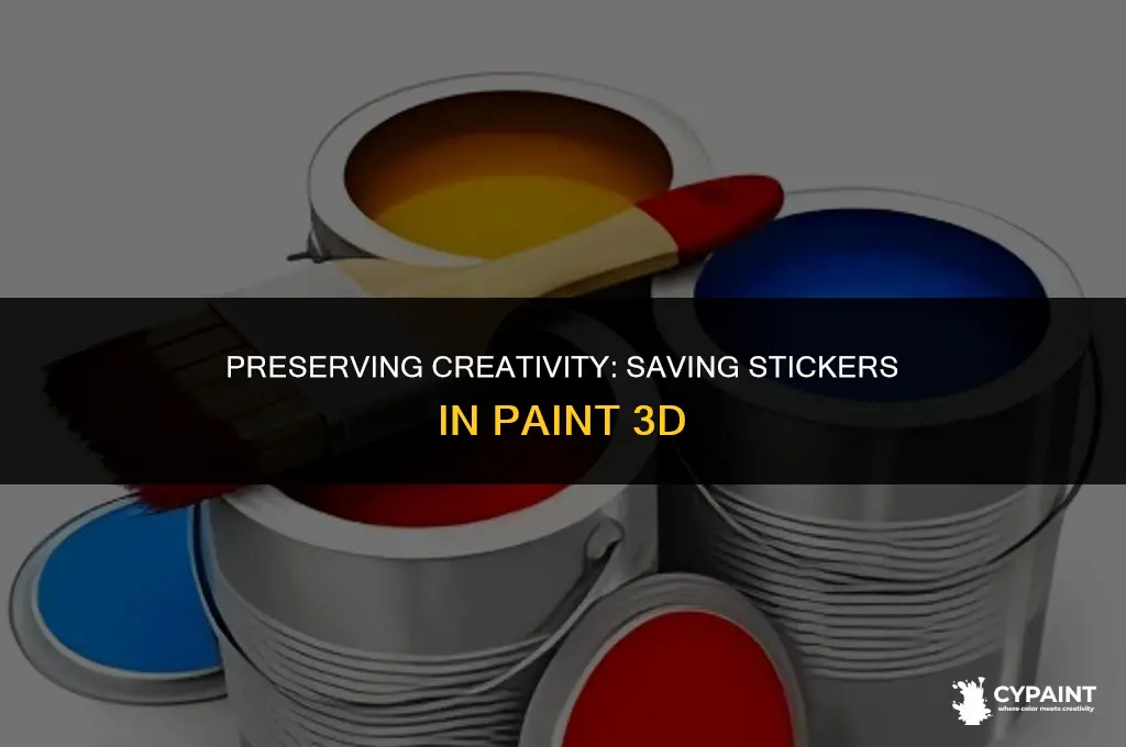 can i save a sticker from paint 3d