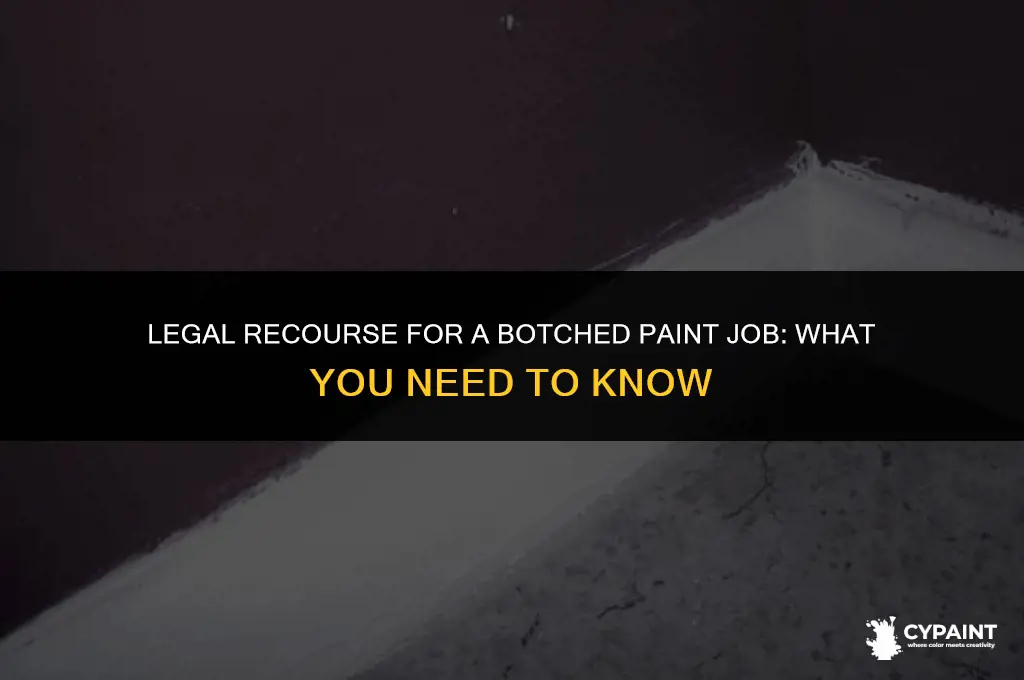 can i sue for a bad paint job