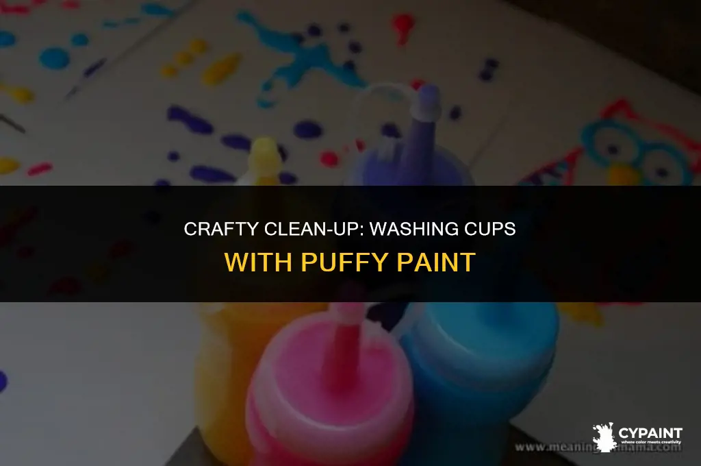 can i wash a cup with puffy paint