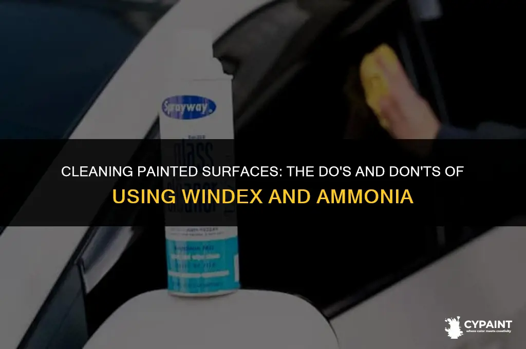 can inuse windex w amonia o n paint