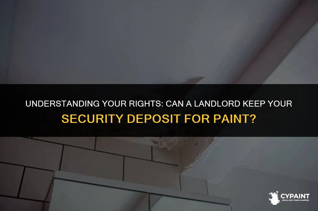 can landlord keep se security deposit for paint