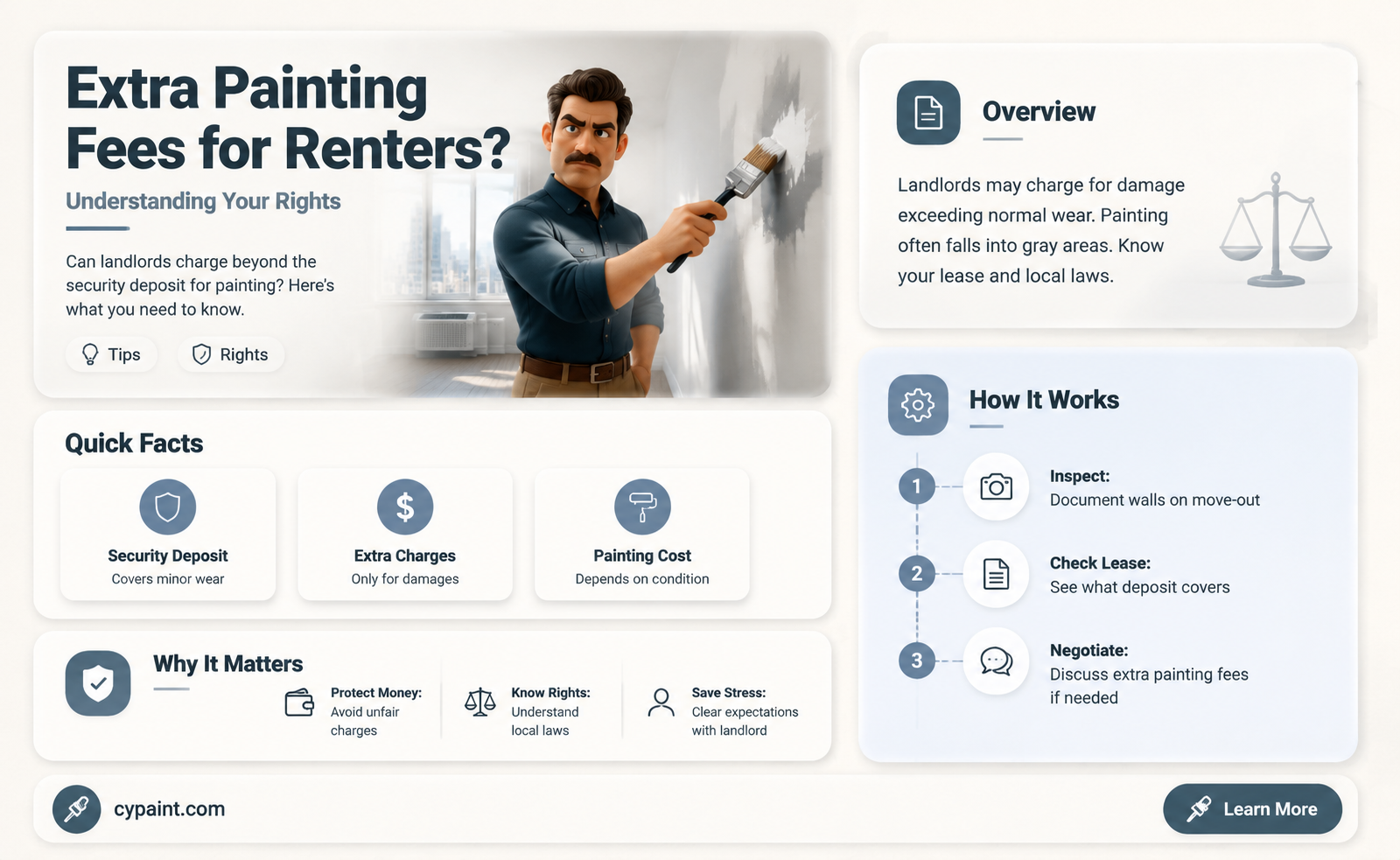 can landlord ask for more than security deposit for painting