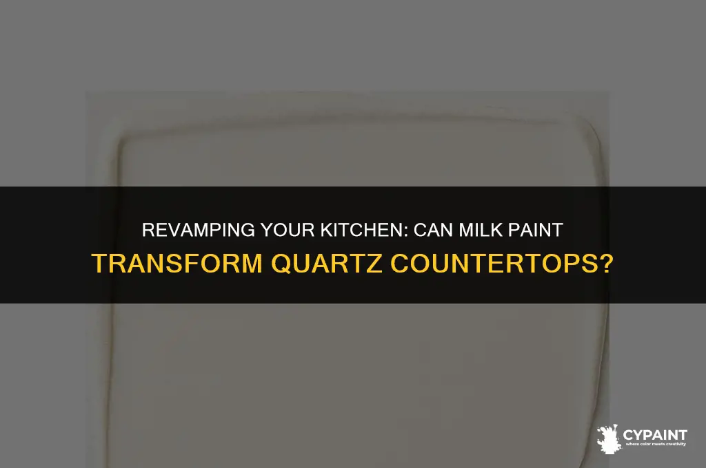 can mailk paint go over quarts counter tops