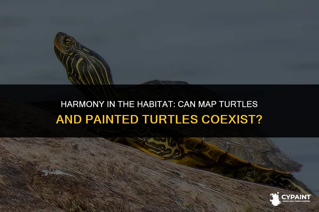 can map turtles and painted turtles live together