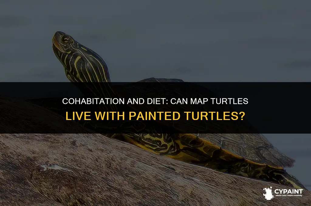 can map turtles live with painted turtles eat