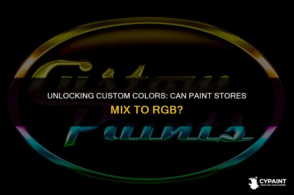 can paint store custom mix paint to rgb