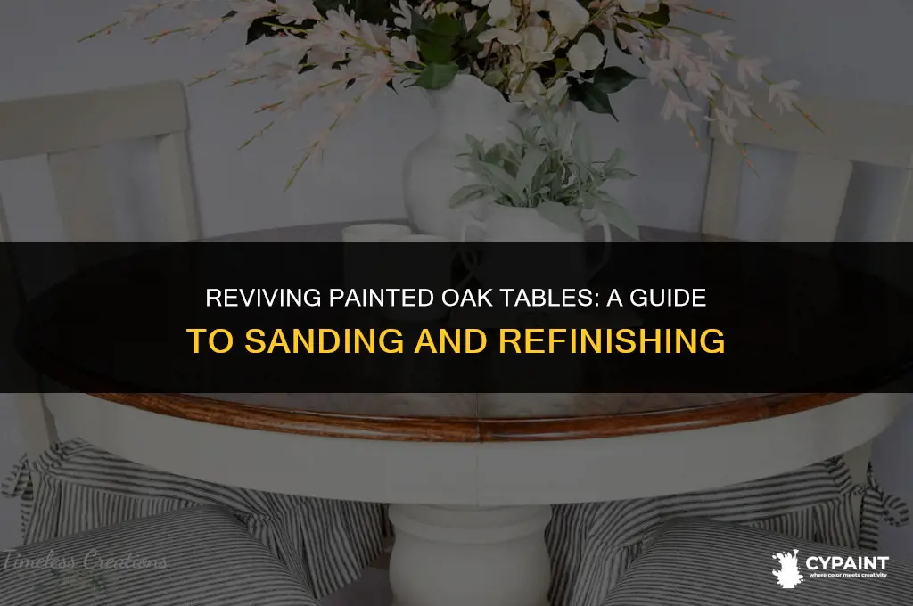 can painted oak tables be sanded and refinished