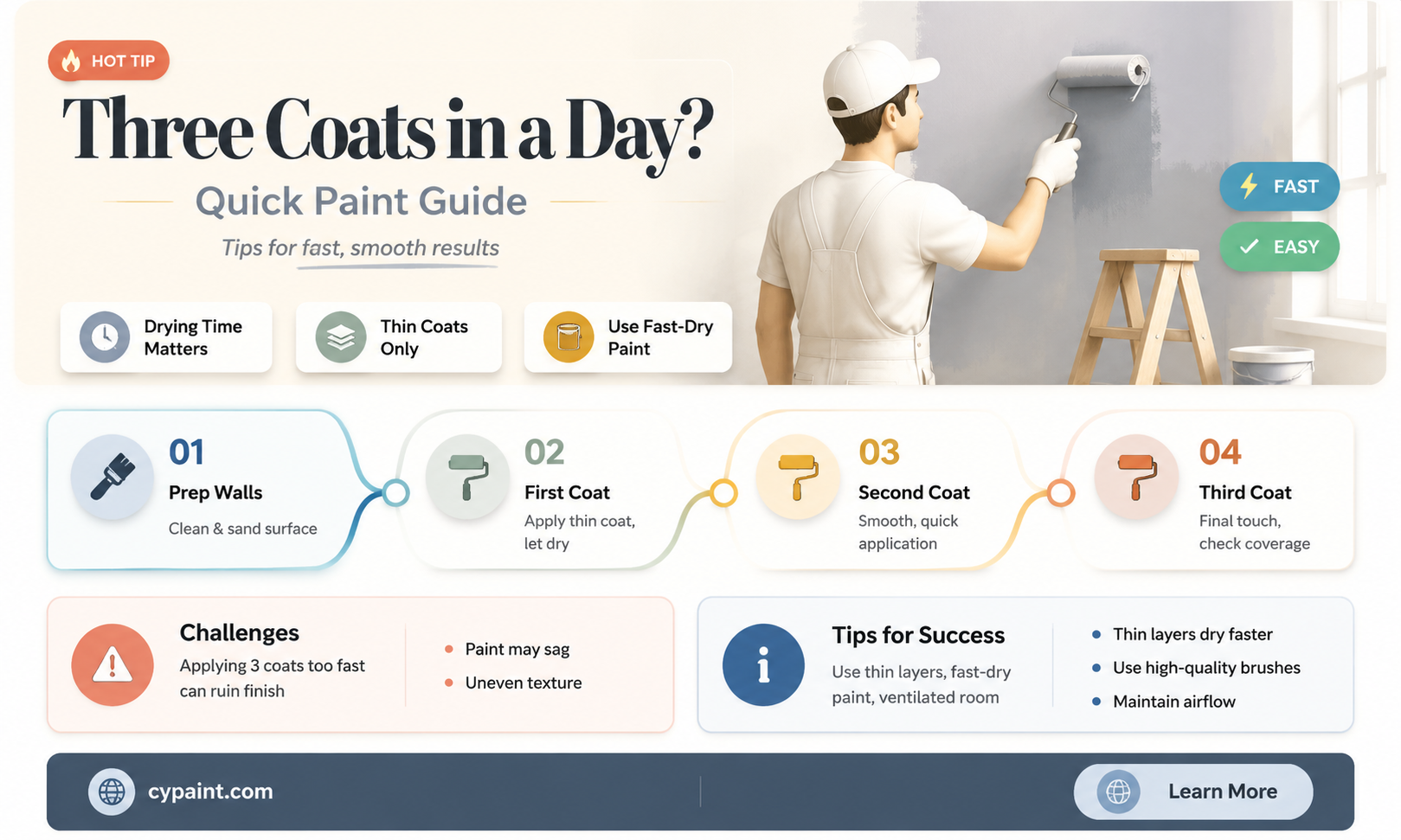 can u put 3 coats of paint in one day