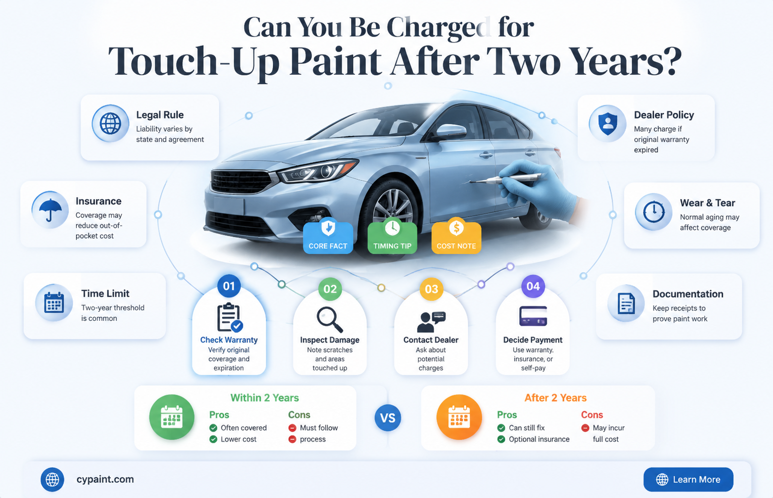 can we be charged for touchup paint after 2 years