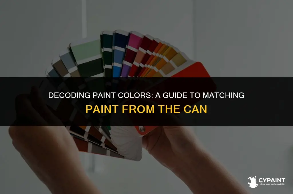 can you match paint from the paint can