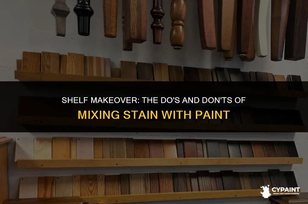 can you mix stain with paint on shelf