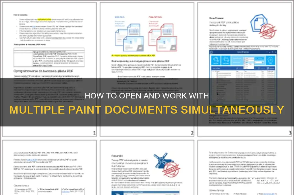 can you open two paint documents at the same time