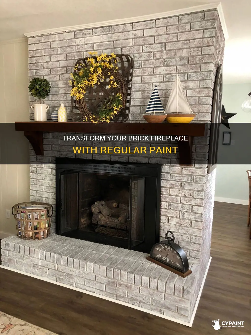 can you paint a brick fireplace with regular paint