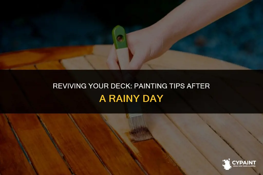 can you paint a deck after it rains