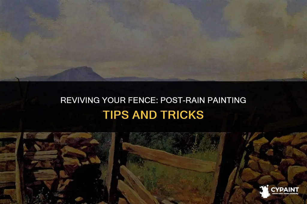 can you paint a fence after it rains