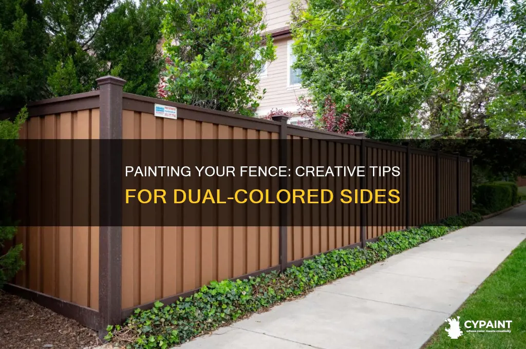 can you paint a fence different colours on either side
