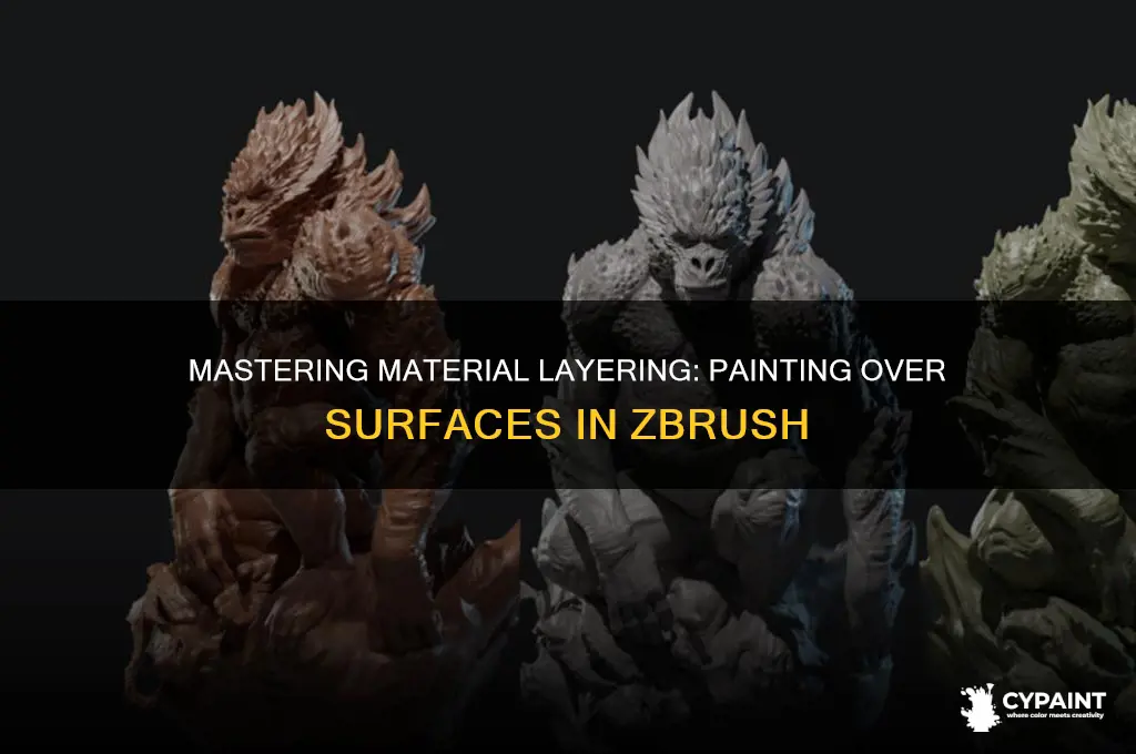 can you paint a material over anothe material in zbrush